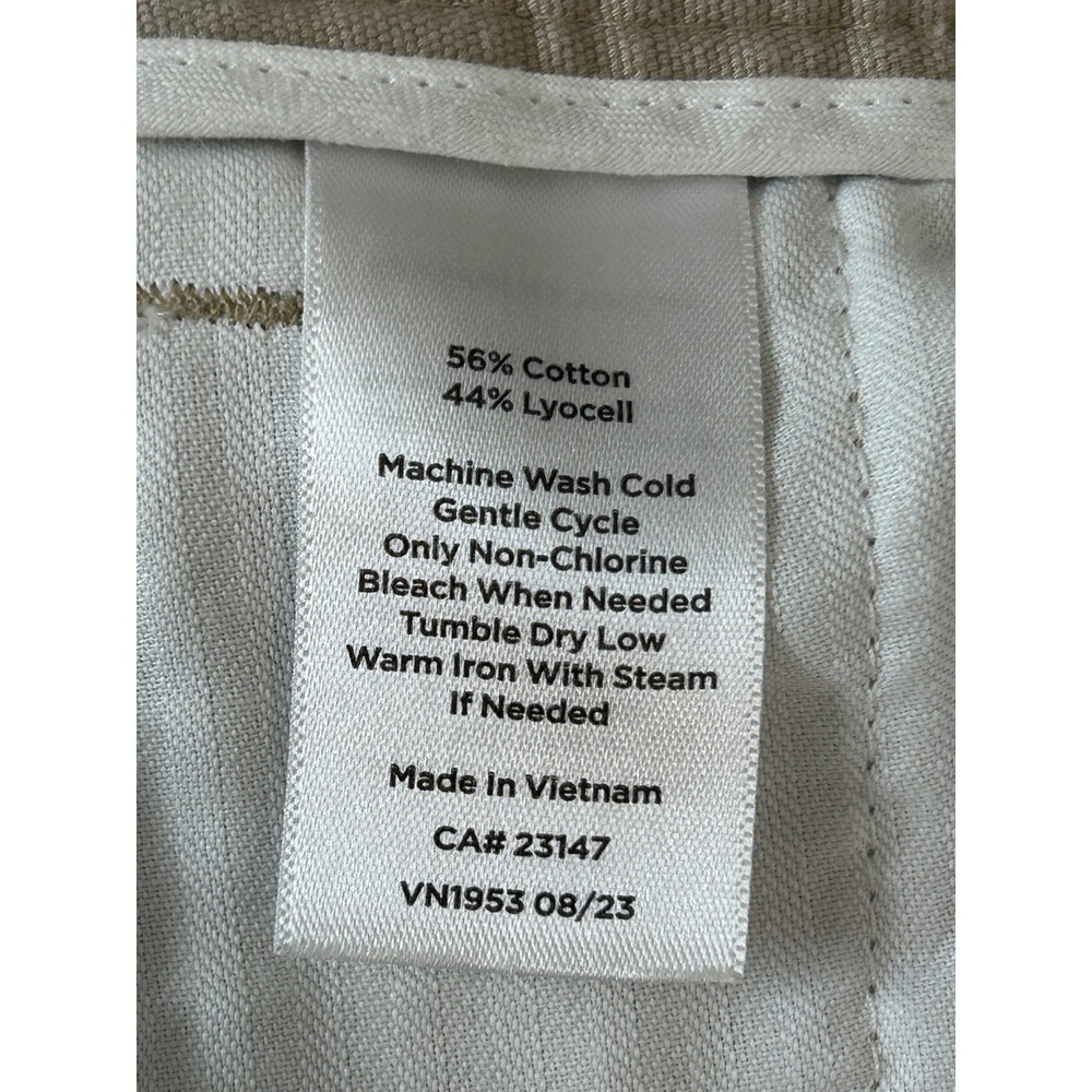 Talbots Khaki Sailor Crop Pants Wide Leg Chino Button Front Size 14 - Picture 6 of 9